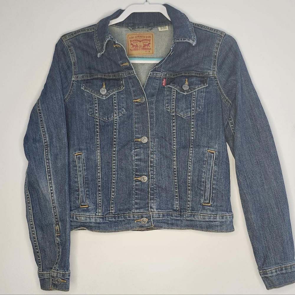 Levis Jean Jacket Womens Medium Blue Denim Trucker 29945 Ladies Casual Coat